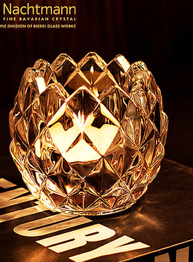 德国进口水晶玻璃Snowball雪球欧式轻奢家用浪漫蜡烛台餐桌摆件