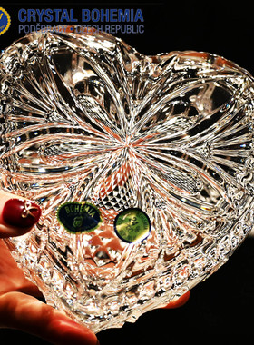 捷克进口BOHEMIA水晶刻花首饰盒
