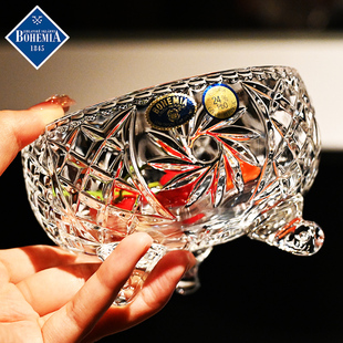 捷克进口BOHEMIA水晶玻璃欧式小果斗干果盆水果盘糖缸沙拉碗摆件