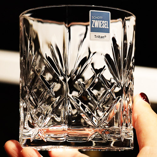 德国Schott肖特进口水晶玻璃雕花纹XO洋酒威士忌杯茶水杯啤酒杯子