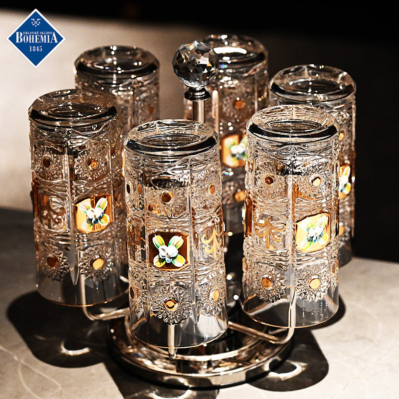 捷克进口BOHEMIA水晶玻璃描金威士忌洋酒杯啤酒果汁杯水杯子套装,餐饮具,洋酒/威士忌杯,淘宝优惠券,粉丝福利购,淘宝优惠卷