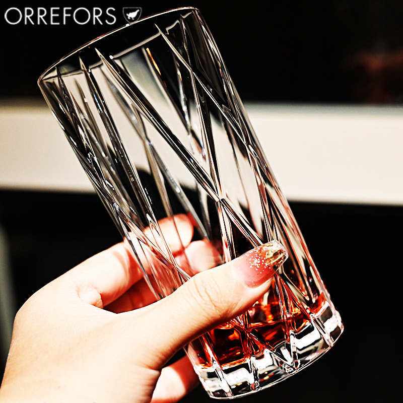 Orrefors瑞典进口水晶玻璃威士忌杯果汁饮料鸡尾酒长饮水杯子套装