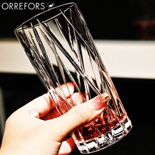 Orrefors瑞典进口水晶玻璃威士忌杯果汁饮料鸡尾酒长饮水杯子套装