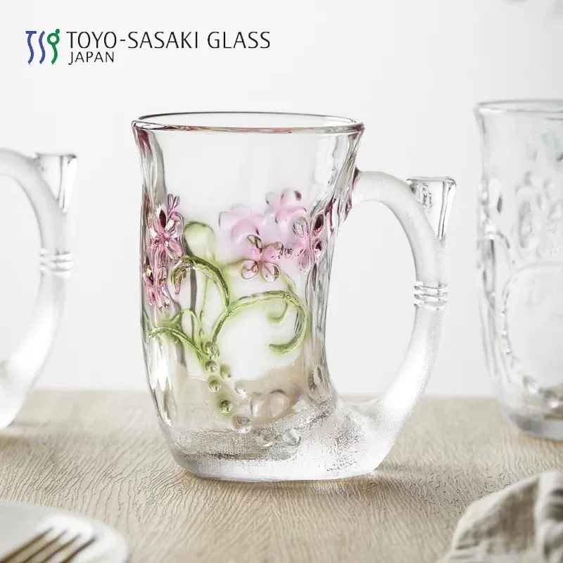 日本进口东洋佐佐木美人鱼马克杯复古立体浮雕文艺耐热花茶牛奶杯