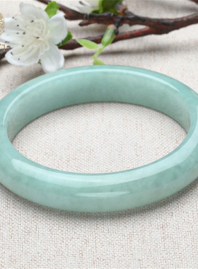 五花八门天然缅甸老坑a货翡翠浅绿底玉手镯正品官方旗舰店48415