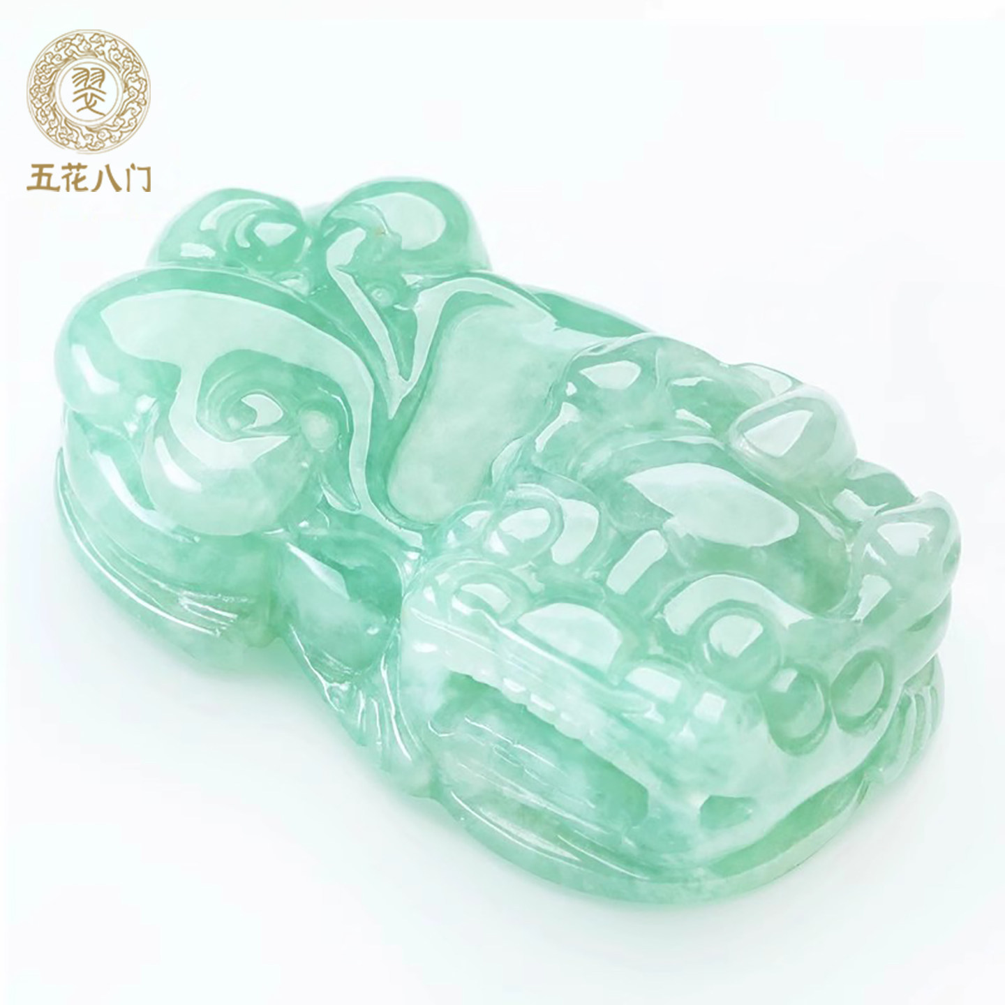 五花八门冰糯种翡翠貔貅吊坠图片