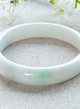 五花八门天然缅甸老坑a货翡翠手镯飘花玉手镯正品官方旗舰店42036