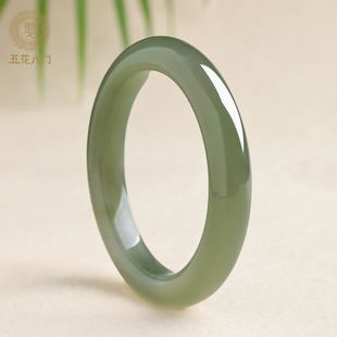 五花八门天然和田玉手镯女款青海料晴水青玉手镯子正品官方旗舰店