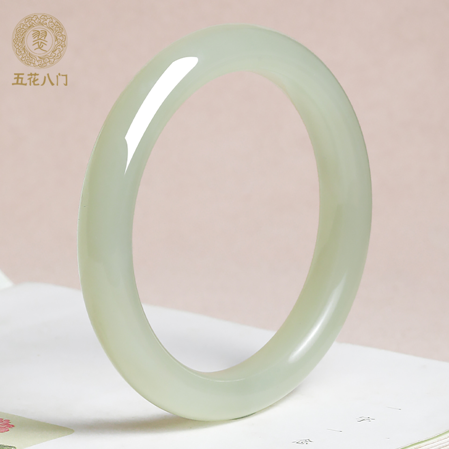 天然和田玉手镯晴水美人条玉镯