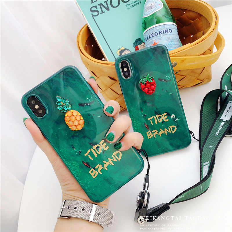 ÏÄÈÕÁ¢ÌåË®¹û׿ďÂÌÆ»¹û6splusÆ»¹ûxÊÖ»ú¿ÇiPhone7plusÈ«°ü±ß¹ÒÉþ8plus·ÀˤÈí¿Ç6s¹è½ºÌײÝݮŮ¿î8x±£»¤Ì×