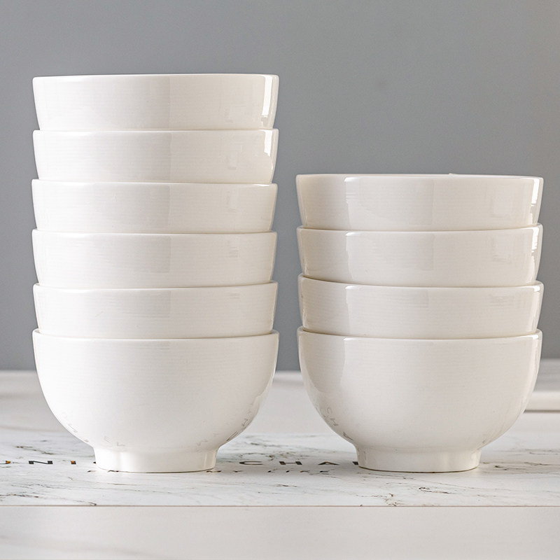 健康纯白餐具碗家用吃饭碗