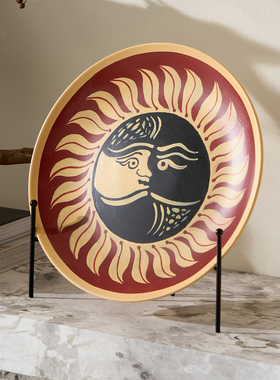 复古艺术图腾装饰盘软装装饰好物