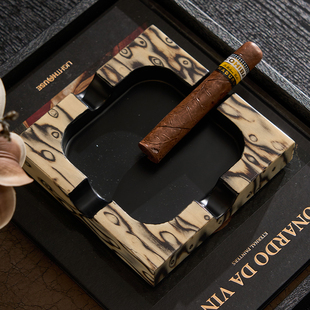 高档酒店会所茶几软装布置雪茄烟灰缸高端大气上档次高级感摆件