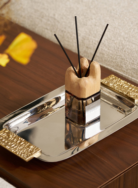 金属不锈钢艺术餐厅托盘装饰摆件