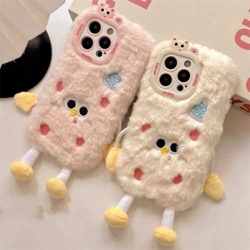 ins可爱适用华为nova14pro毛绒13/12/11/9se小人手机壳magic7pro/5/4/6荣耀play9T/7t/6C/8秋冬x70i软x60保暖