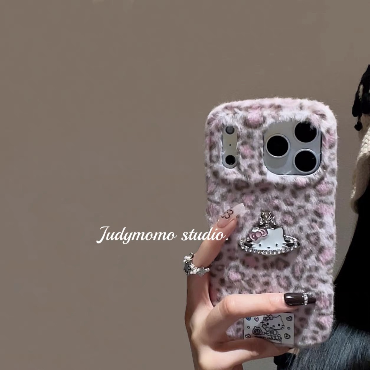 适用华为nova14pro毛绒13/12/11/9se凯蒂猫手机壳豹纹magic7pro/5/4/6少女荣耀play9T/7t/6C/8软x70i毛绒x60