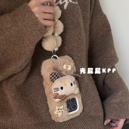 A5X抖音同款oppoA3pro/a3X/A2m凯蒂猫k12/A58x手机壳OPPOFindx9/8/7毛绒OPPO Reno14pro+/13/12/11少女A6软A5