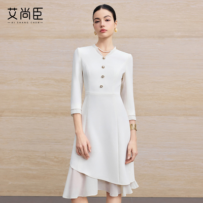 艾尚臣白月光收腰显瘦通勤连衣裙