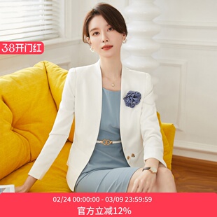 时尚职业套装女春秋洋气外套讲师气质西装小个子连衣裙优雅女神范