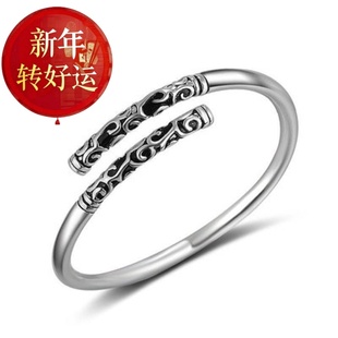 【好运】复古时尚民族风潮男女如意金箍棒手镯情侣手环配饰品