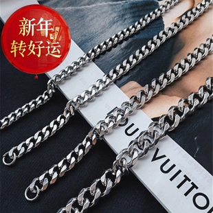 【好运】符龙飞刘宪华韩庚同款项链男加粗精钢古巴链嘻哈不掉色颈
