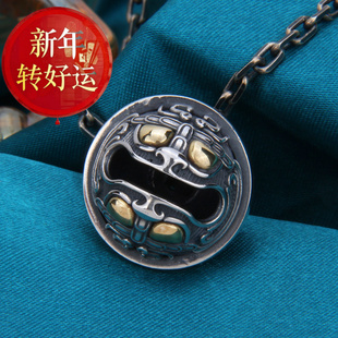 国风复古做旧重工神兽铃饕餮纹铃铛吊坠搭配链感新品 新年转运