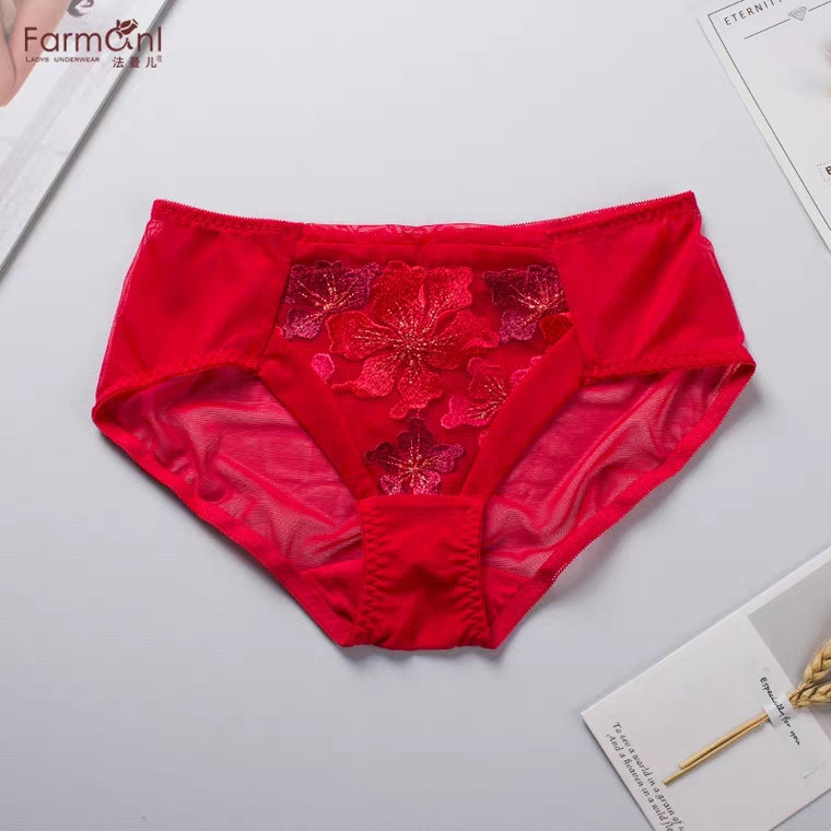刺绣蕾丝透气女式性感内裤法曼儿