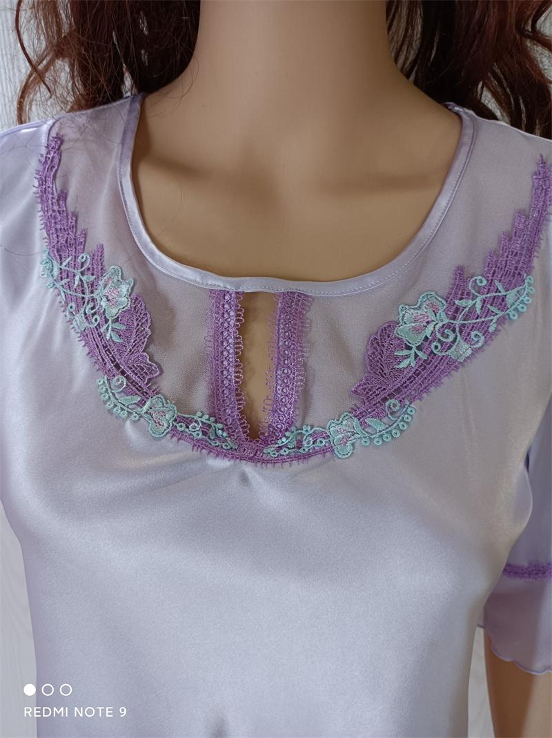 青年外穿刺绣款两件套纯色家居服