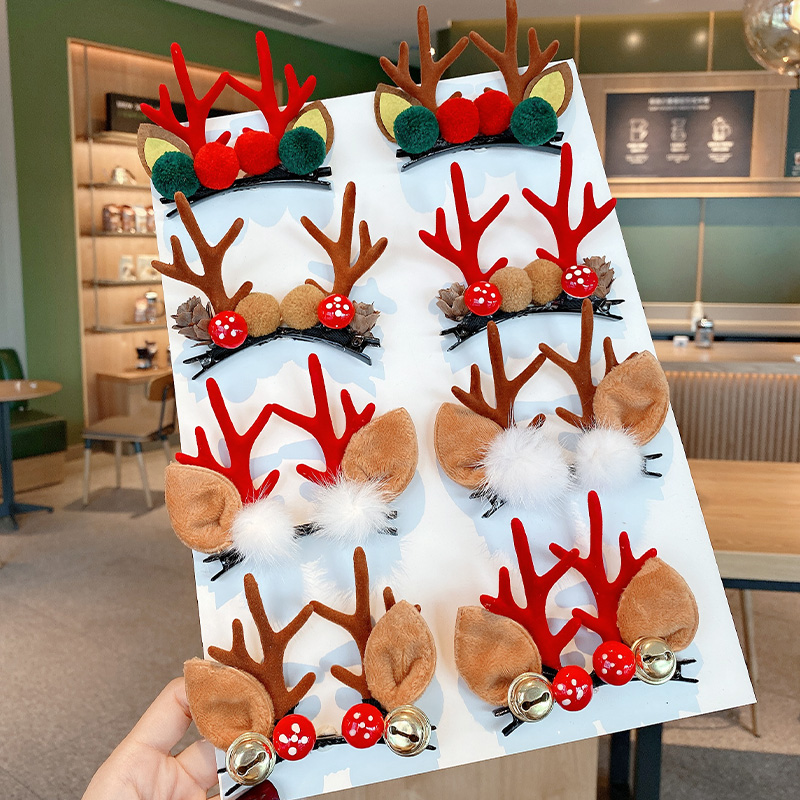 圣诞饰品麋鹿角头饰发夹