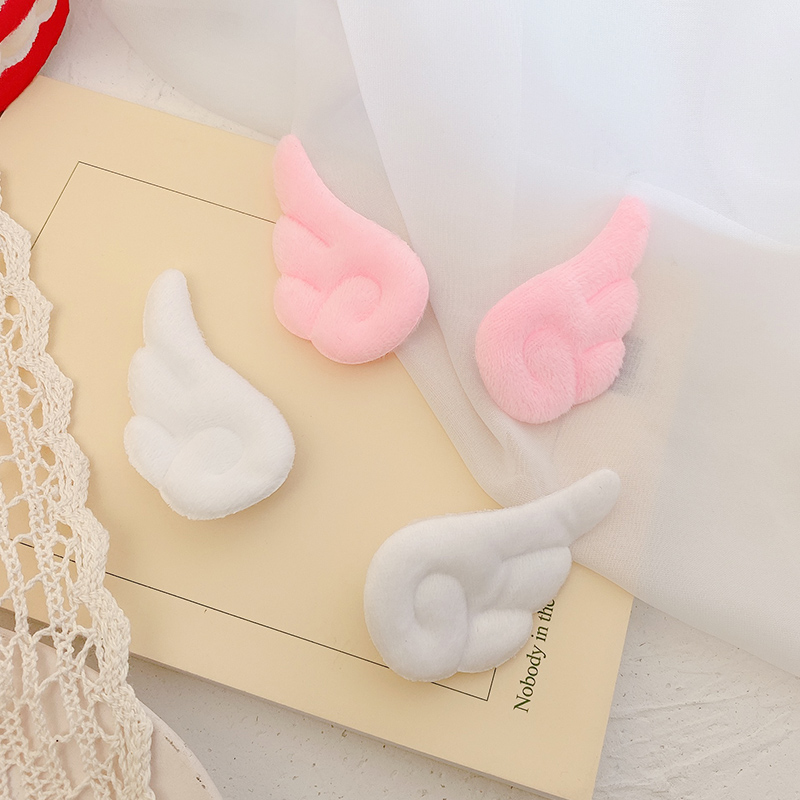 日系魔法少女小樱谢安然同款毛绒天使翅膀发夹白色发夹边夹发饰