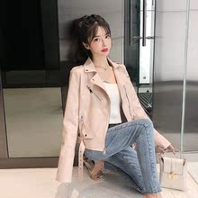韩版 气质黑色百搭短款 PU皮夹克上衣潮 女士外套秋冬季 宽松2019新款