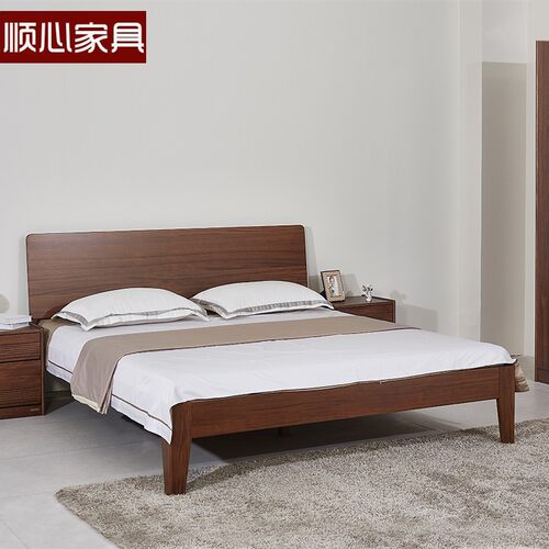 顺心家具实木床1米8双人床
