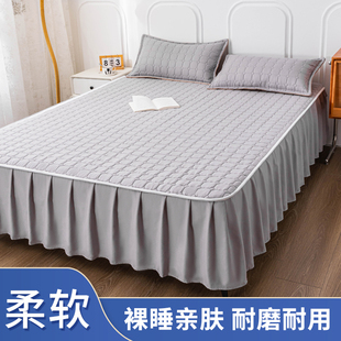 新款 磨毛床裙罩单件加棉床单罩三件套防尘保护套床单裙摆边防滑