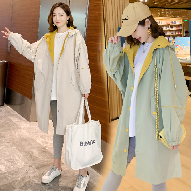 风衣女中长款小个子学生学院风韩版薄2020新款大码女装春秋冬外套