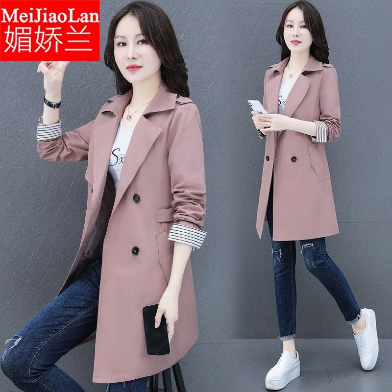 媚娇兰ol修身显瘦百搭小个子中长款外套2021秋季新款简约气质通勤