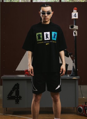 Eusoueu「太极系列」消除压力国潮美式复古小众重磅圆领情侣T恤