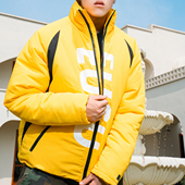 Eusoueu美式 防寒面包服 Ego系列」足球棉服冬季 短款 立领印花「