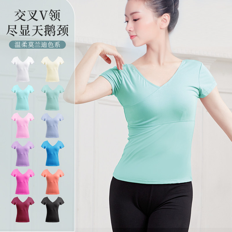 舞蹈服上衣芭蕾舞练功服T恤短袖图片