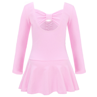 儿童舞蹈服女童长袖芭蕾舞裙粉色春夏形体练功服中国舞服跳舞裙子