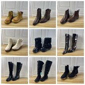 Lady 粗跟侧拉链短靴长靴 外贸原单女靴清仓圆头时尚 Shoes杂款 36码