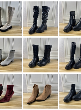 Lady Shoes外贸原单40码杂款短靴简约时尚新款孤品捡漏长靴百搭