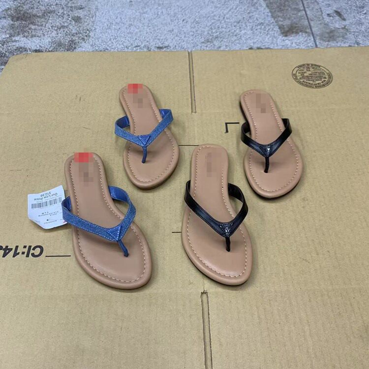 外贸原单女鞋小圆头平底居家日常款新款夹趾拖鞋