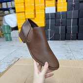 Lady 短靴及踝靴 尖头纯色粗跟一脚蹬时装 Shoes 外贸原单女靴时尚