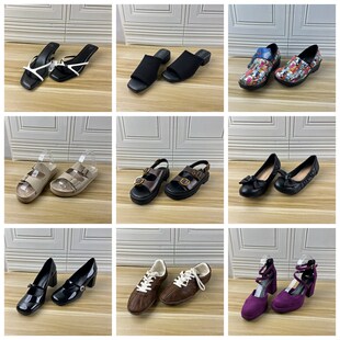 Lady Shoes外贸原单40码杂款女鞋独码时尚百搭圆头纯色单鞋凉鞋