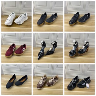 外贸原单女鞋杂款40码独码大码优惠福利尖头纯色一字扣凉鞋单鞋