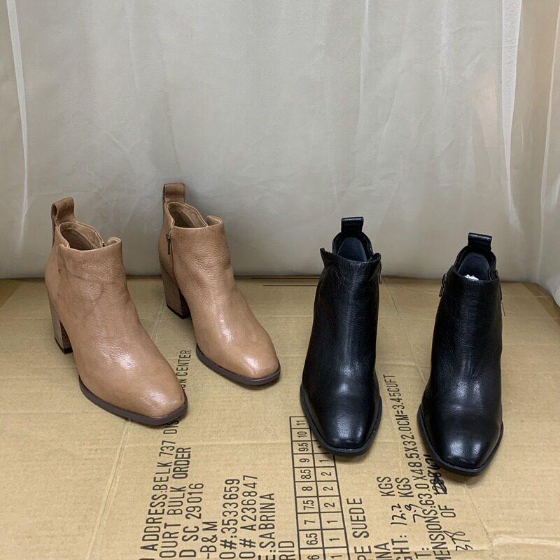 外贸女鞋2021年真皮春秋侧拉链纯色冬季圆头短筒及踝靴舒适包邮
