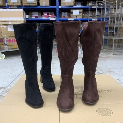 长筒靴侧拉链日常通勤百搭款