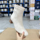 方头纯色粗跟侧拉链时装 时尚 瘦瘦短靴 Shoes外贸原单女靴新款 Lady