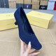 shoes方头纯色针织面浅口细高跟百搭一脚蹬单鞋 外贸原单女鞋 新款