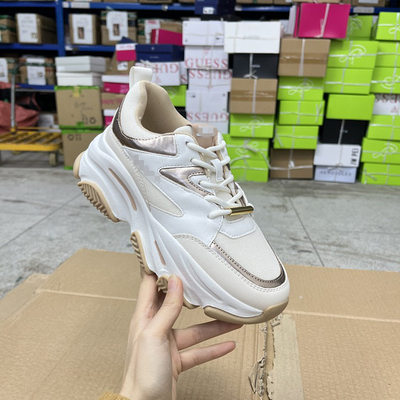 圆头拼色厚底系带休闲运动老爹鞋